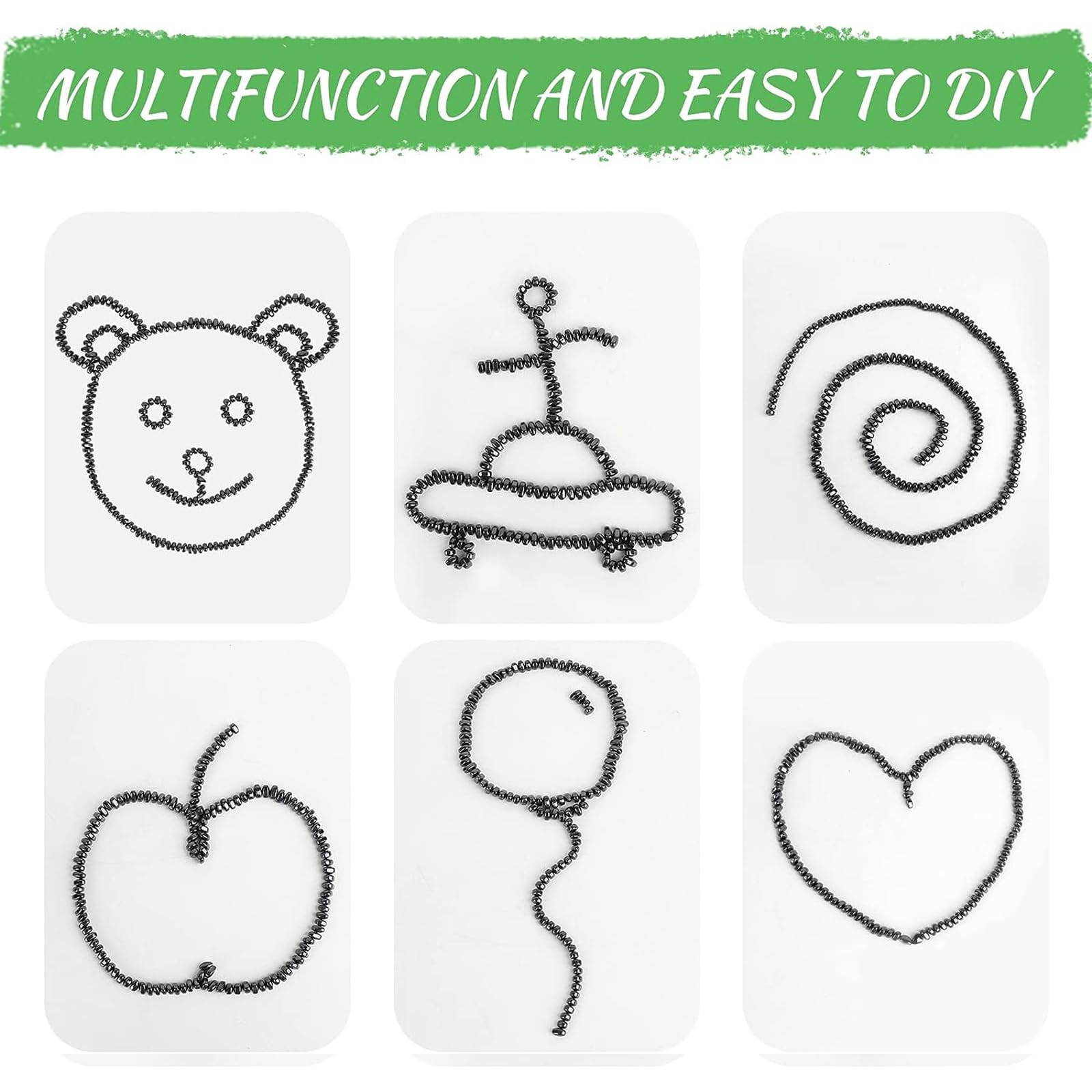 Matassari fidget magnets during a focused work session to aid concentration.