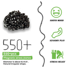 Matassari 550pcs set highlighting texture and temperature cues for mindful handling.
