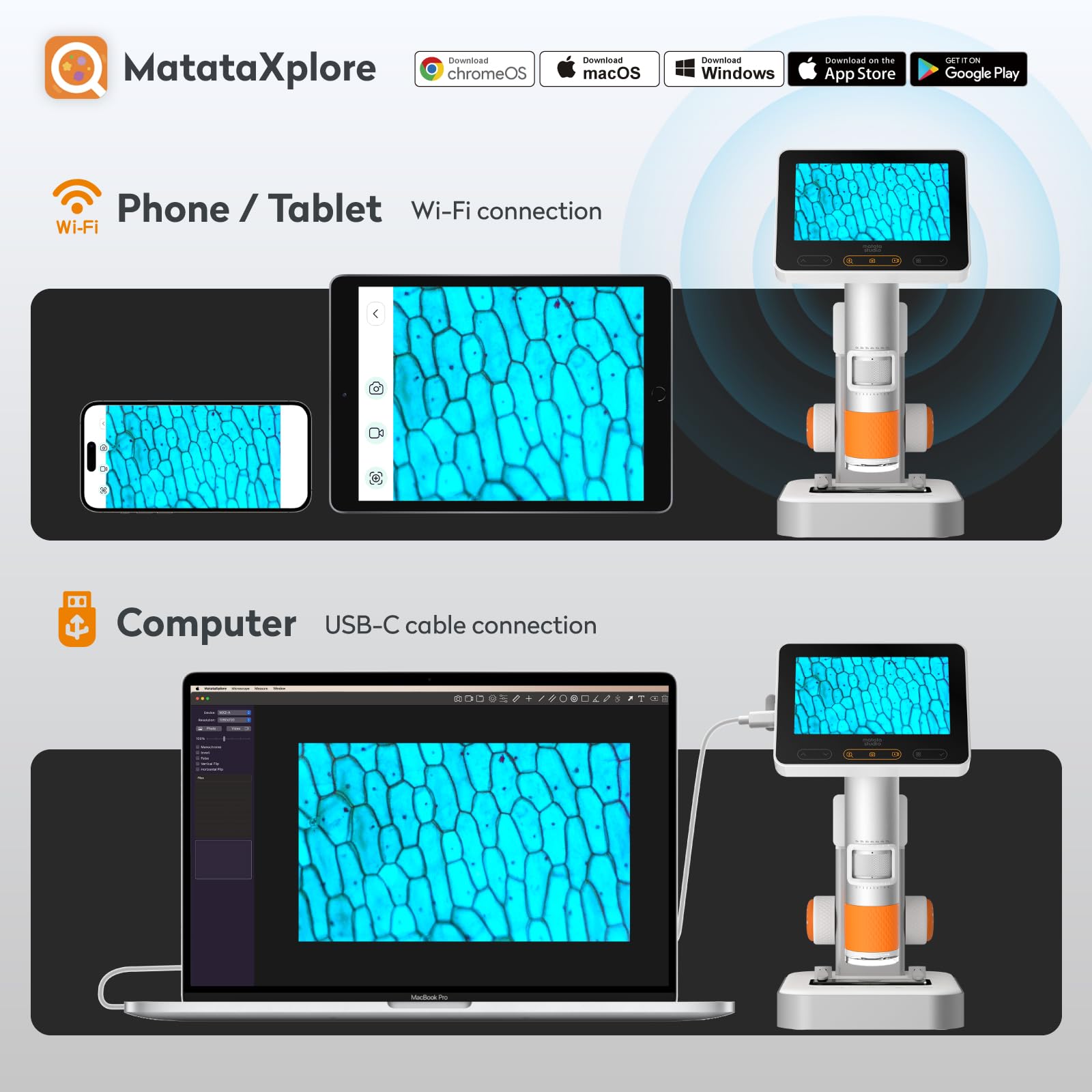 MatataStudio MX2-AS USB-C and WiFi output enables easy sharing