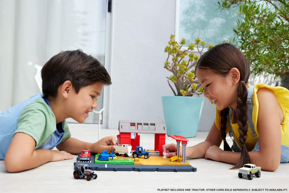 Matchbox 1:64 scale tractor for realistic, hands-on farming role-play.