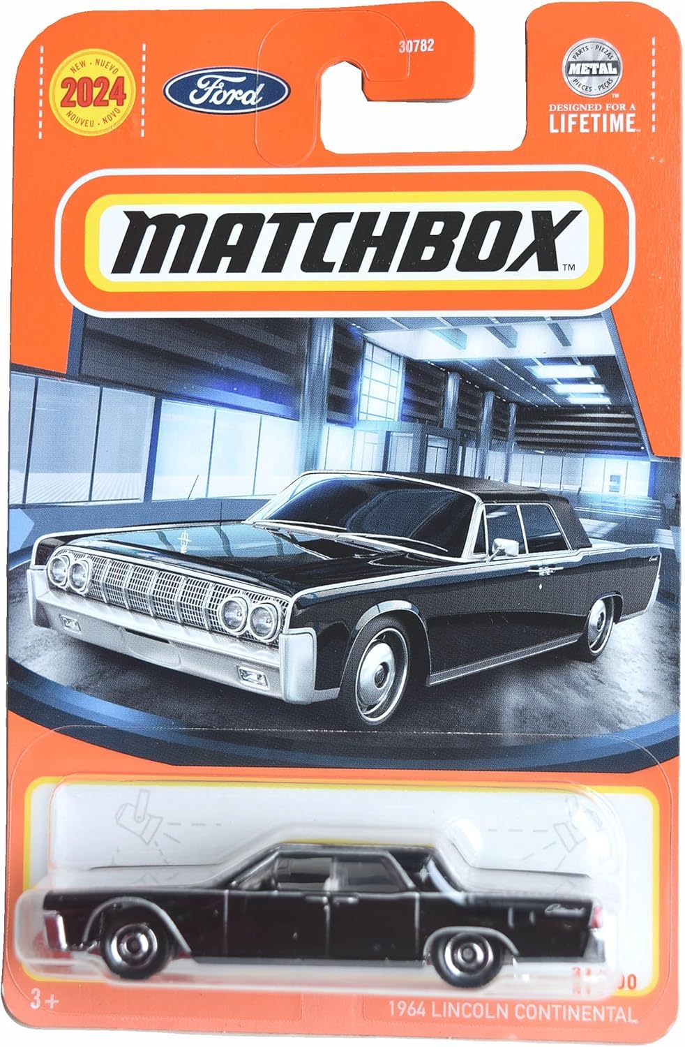 Matchbox 1964 Lincoln Continental black 21/100 model for display and collecting.