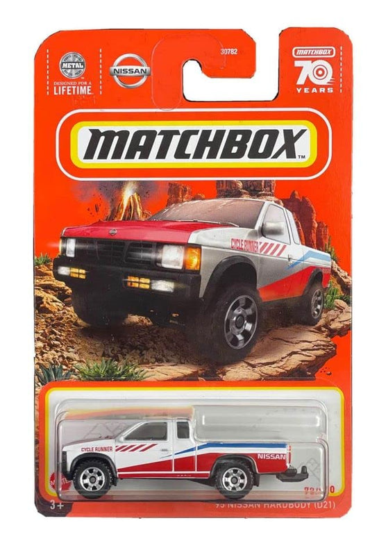 Matchbox 95 Nissan Hardbody D21 1:64 scale diecast model for collectible display.