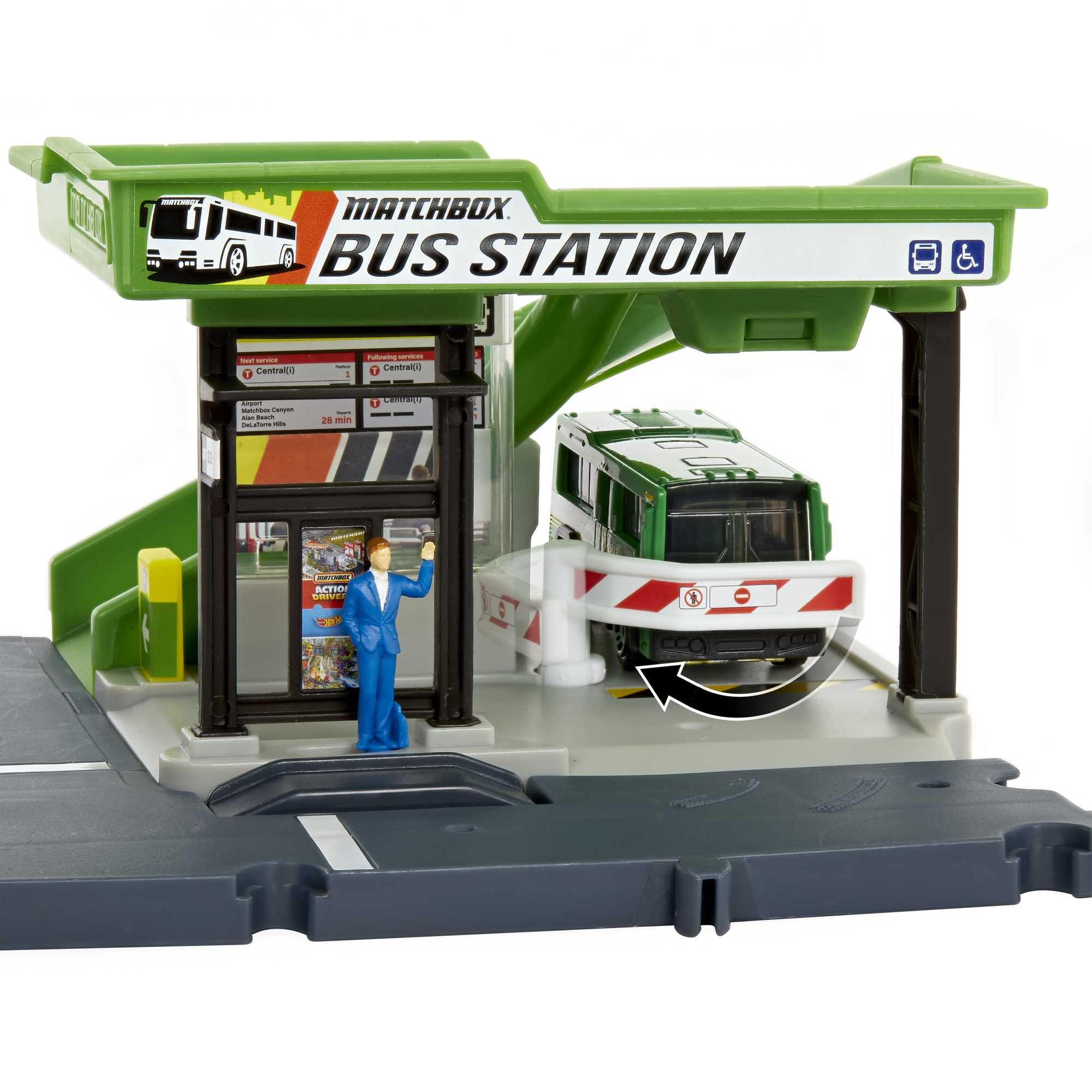 Matchbox action drivers station detail enhances storytelling and role play.