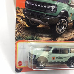 Matchbox Ford Bronco mint green rear view highlights rugged silhouette for imagination