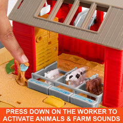 Matchbox detachable animal figures and hay bales enhance storytelling and play variety.