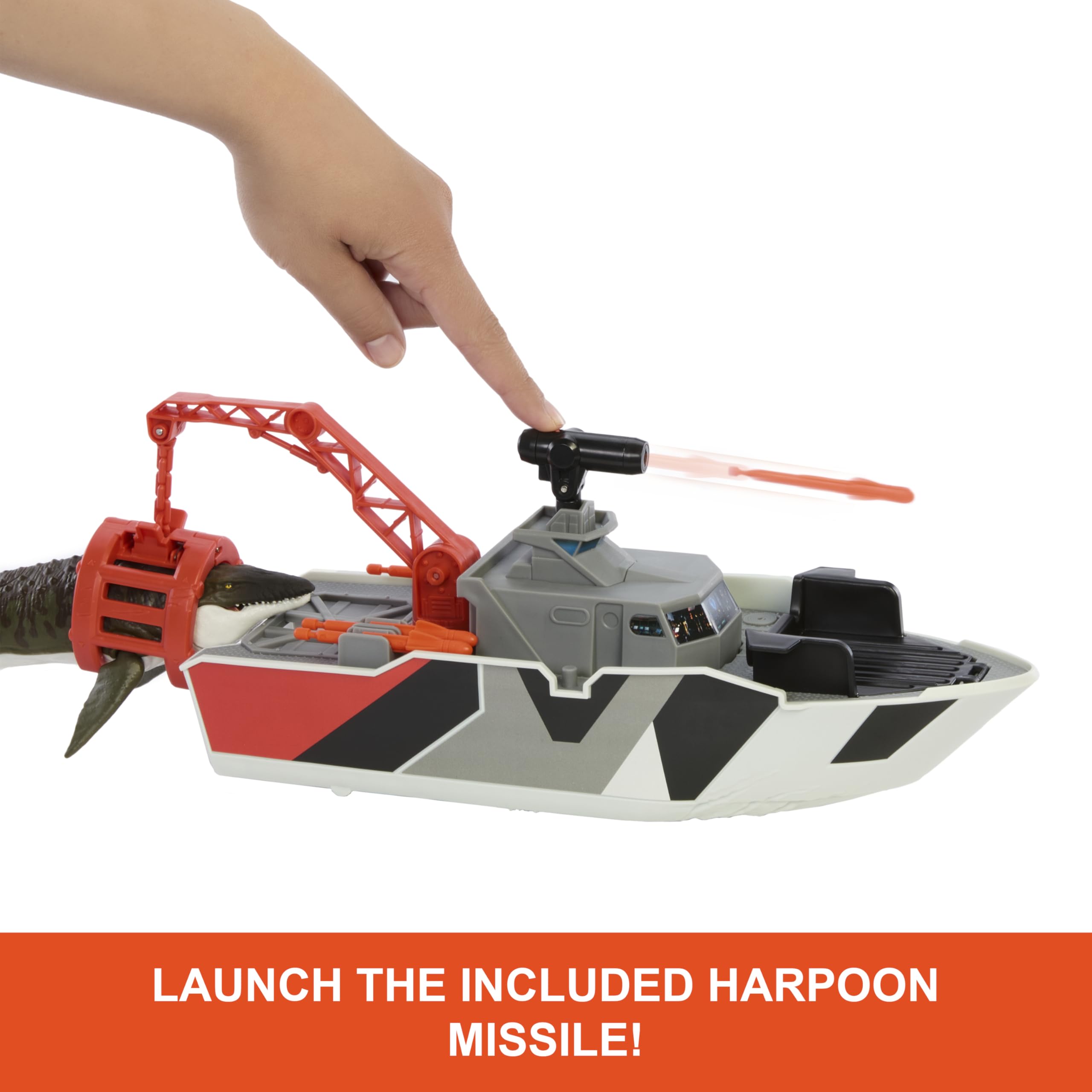 Matchbox boat with harpoon missiles for DNA sampling suspense