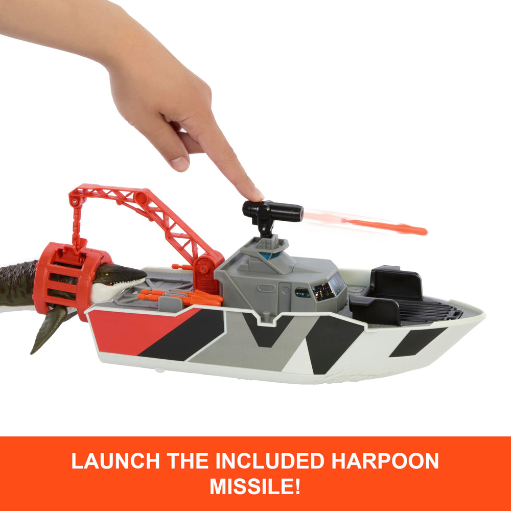 Matchbox boat with harpoon missiles for DNA sampling suspense