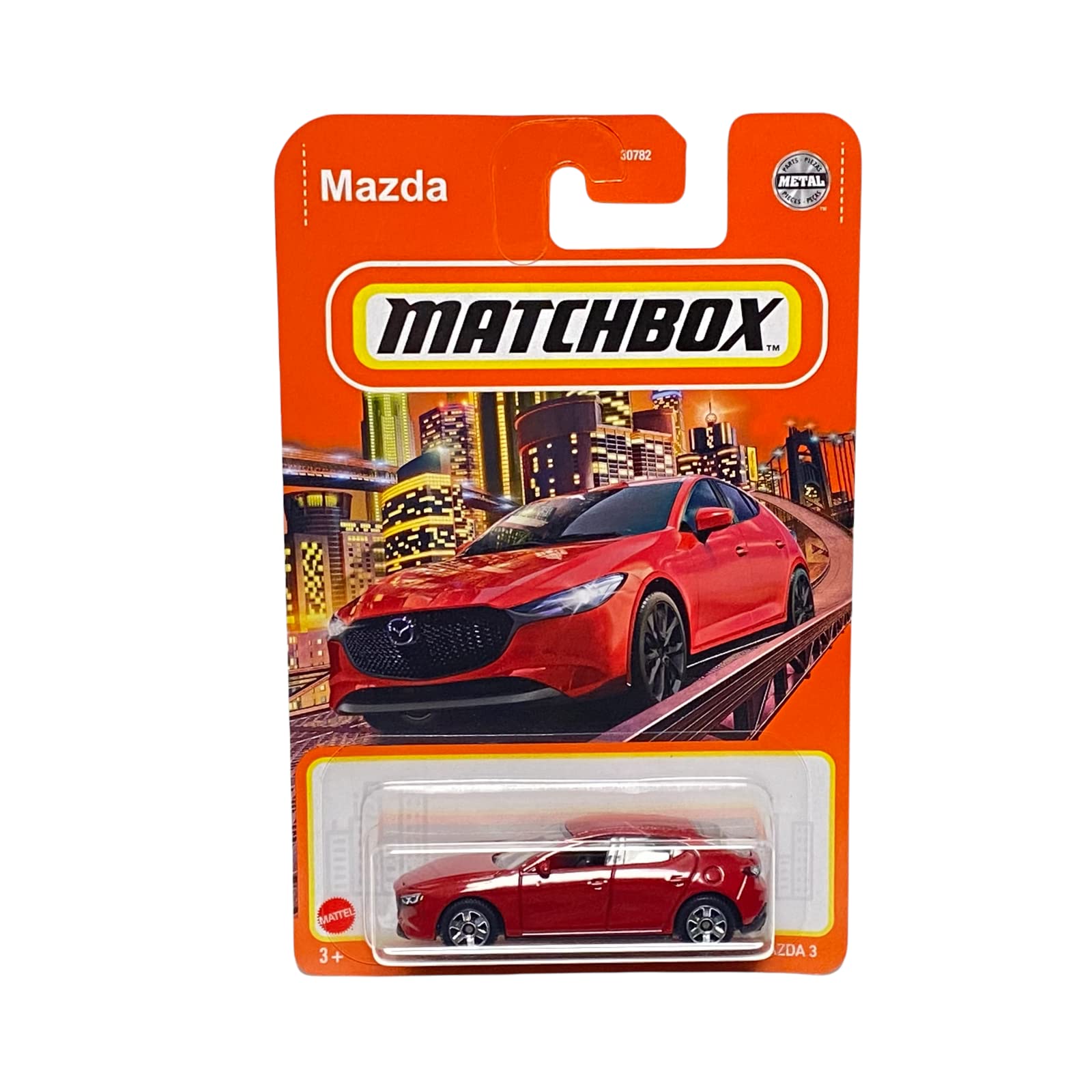 Matchbox Mazda3 2019 red die-cast model for display and collection.