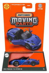 Matchbox 2024 Porsche 718 Spyder RS blue with moving doors, ideal for display