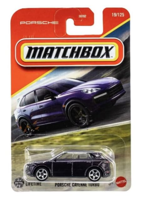 Matchbox Porsche Cayenne Turbo purple finish, ideal for display and collection.