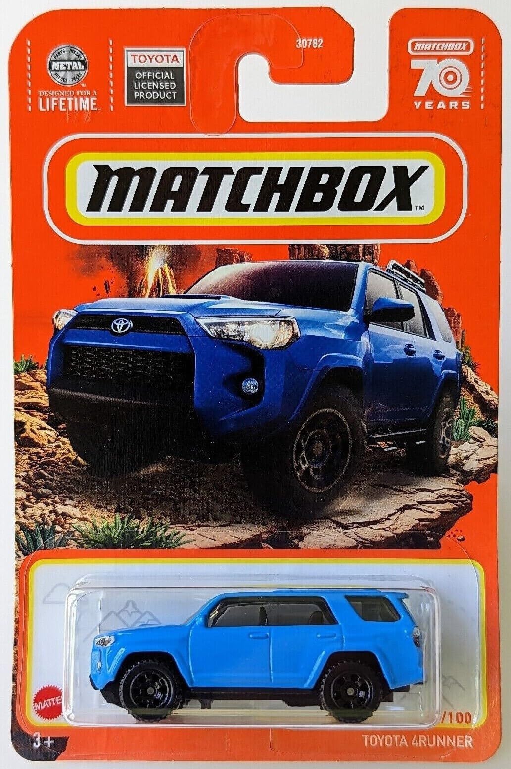 Matchbox Toyota 4Runner blue toy car for display and collection