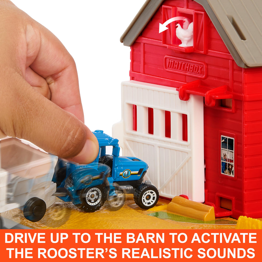 Matchbox trailer accessory enables easy hay transport during farm adventures.