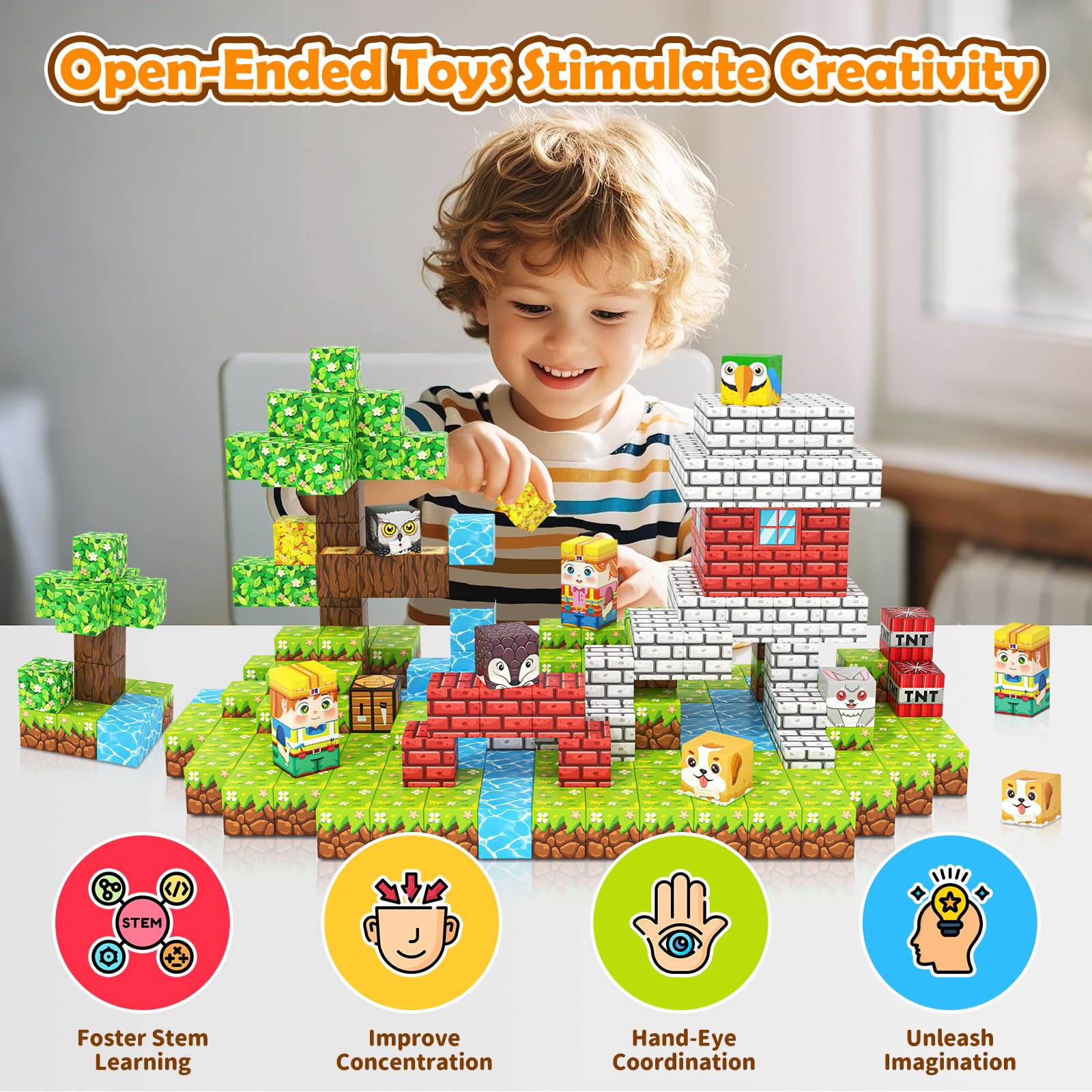 Matchtiles ages 3-8 design encourages constructive, hands-on learning and creativity