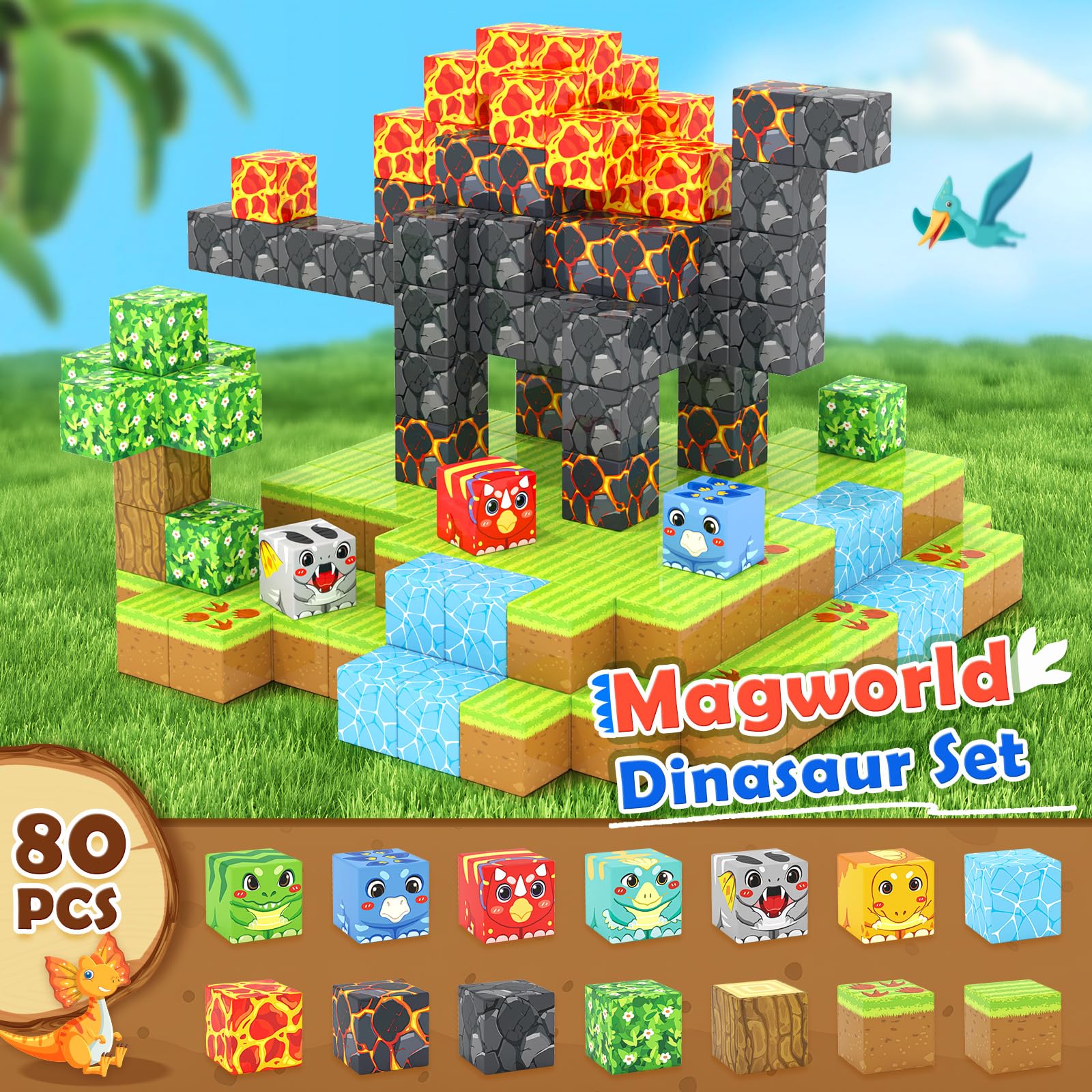 Matchtiles dinosaur assembly options inspire imaginative storytelling and group play.