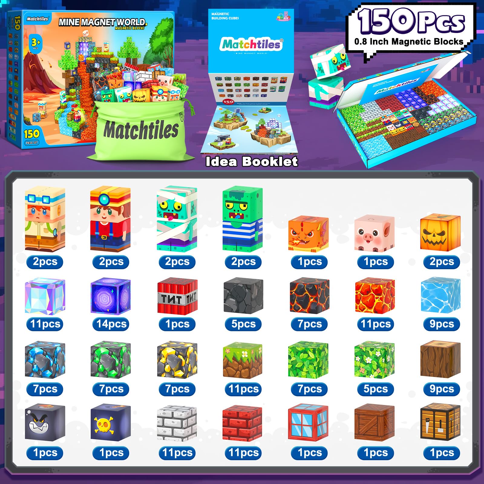 Matchtiles magnetic blocks safe-edge design for confident playtime