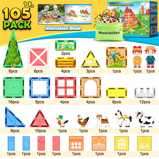 Matchtiles magnetic building blocks for versatile home and classroom play.