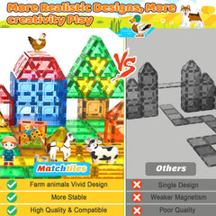 Matchtiles UV-printed animals stay vivid and resist wear during storytelling.