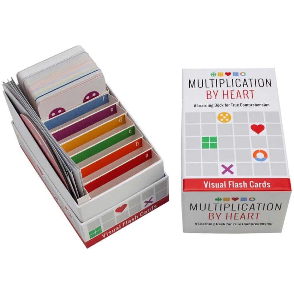 Math for Love deck two visuals with 100 cards enable extended multiplication review.