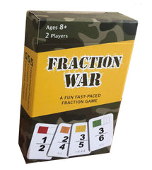 Math Magic Fraction War cards spread showing colorful fractions for engaging practice.