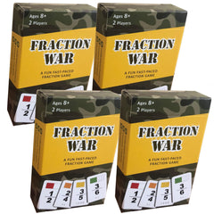 Math Magic fraction-war cards spread for quick fraction practice.