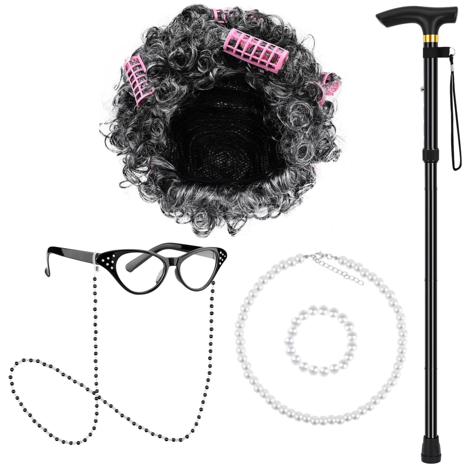 Matiniy granny wig for an authentic old-lady look and cosplay fun.