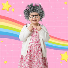 Matiniy old lady glasses with clear lenses for safe, playful cosplay.