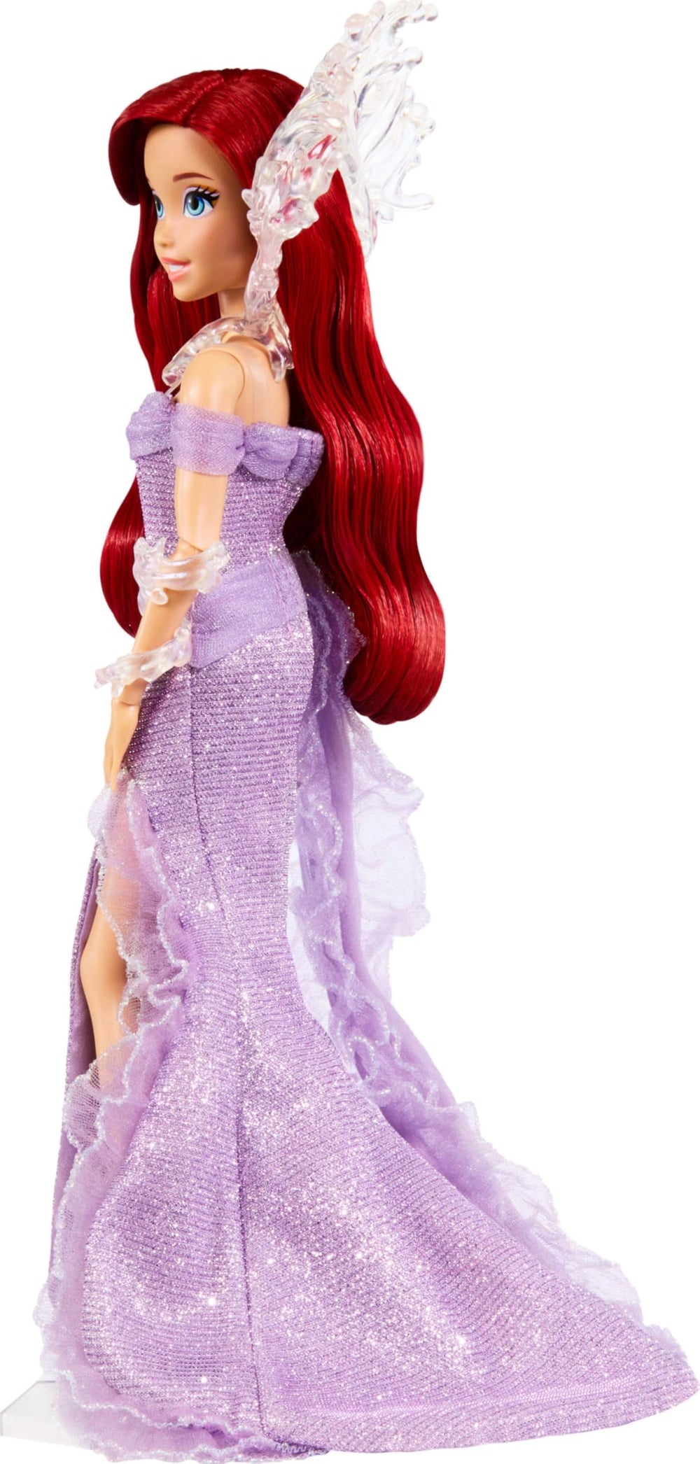 Mattel Ariel cascading red hair feature enhances character accuracy for fans.