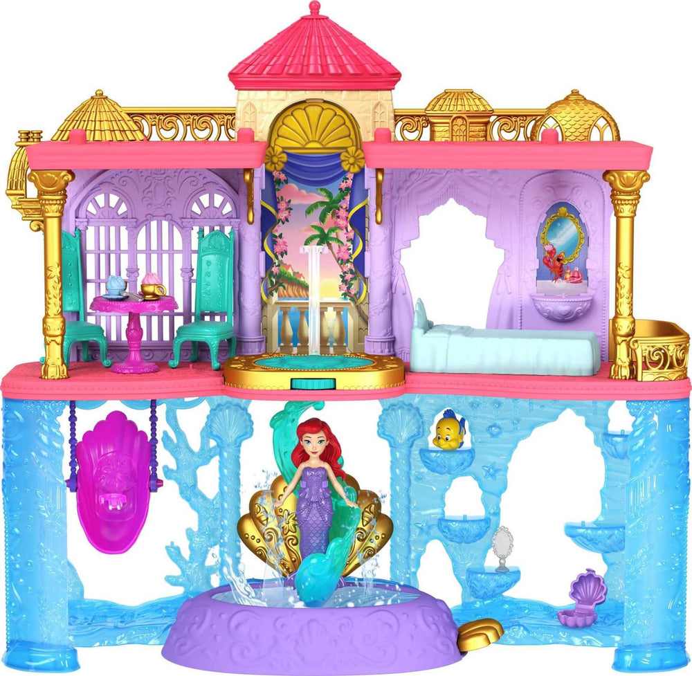 Mattel Ariel doll house dance floor invites celebratory land kingdom play.
