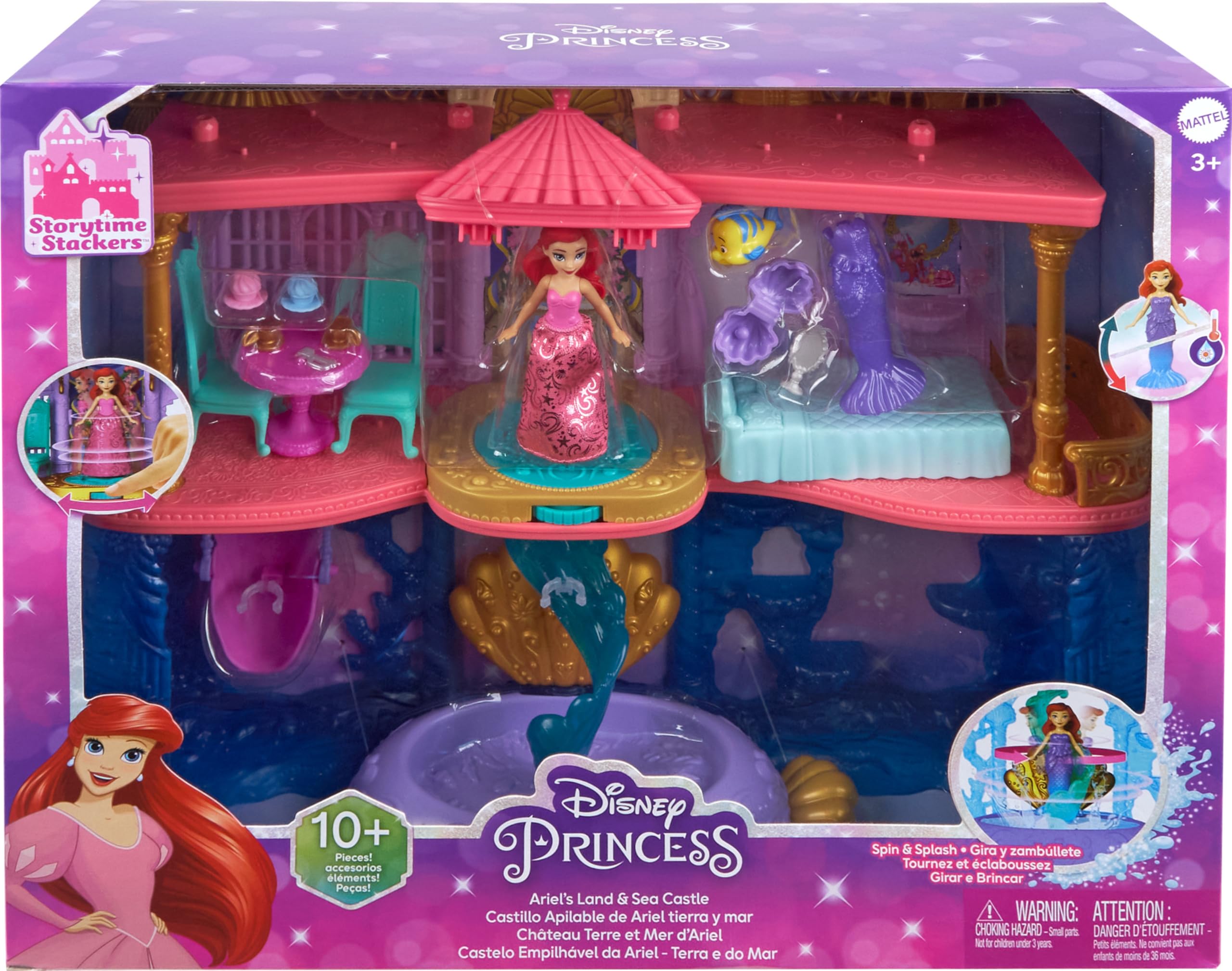 Mattel Ariel doll two fashions enable quick character changes.