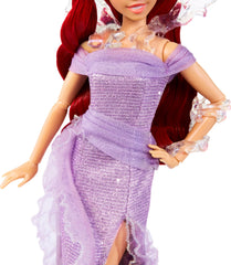 Mattel Ariel iridescent dress details create a magical visual for collection highlights.