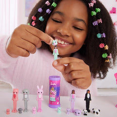 Barbie Mini Cutie Reveal Doll wearing trendy outfits for creative dress-up play