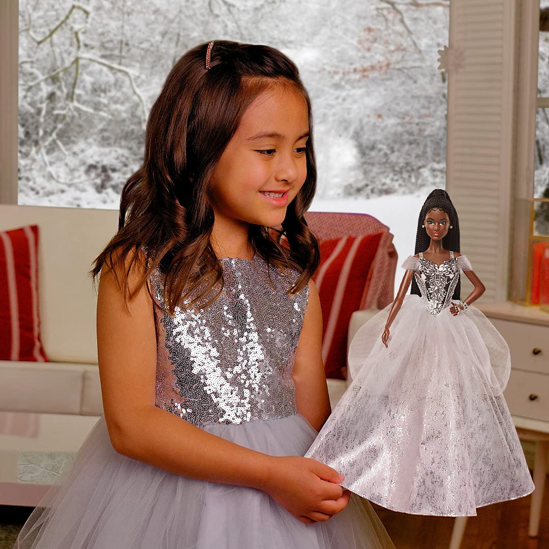 Barbie Signature 2021 Holiday doll with braided hair, offering a timeless salon-style look.