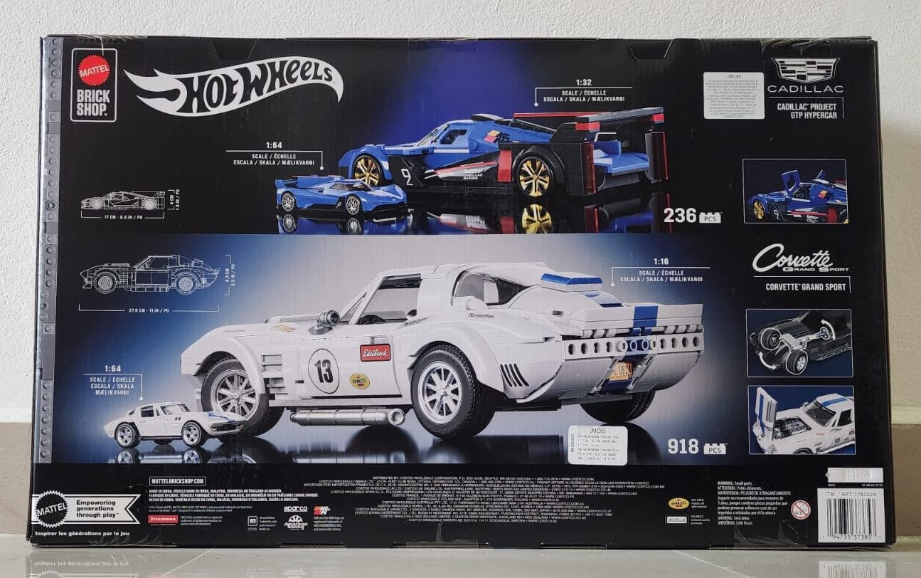 Mattel Brick Shop Corvette Grand Sport in 1:16 scale for display