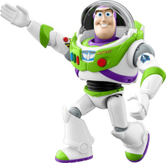 Mattel Buzz Lightyear ten-inch talking figure with chest button phrases for interactive play.