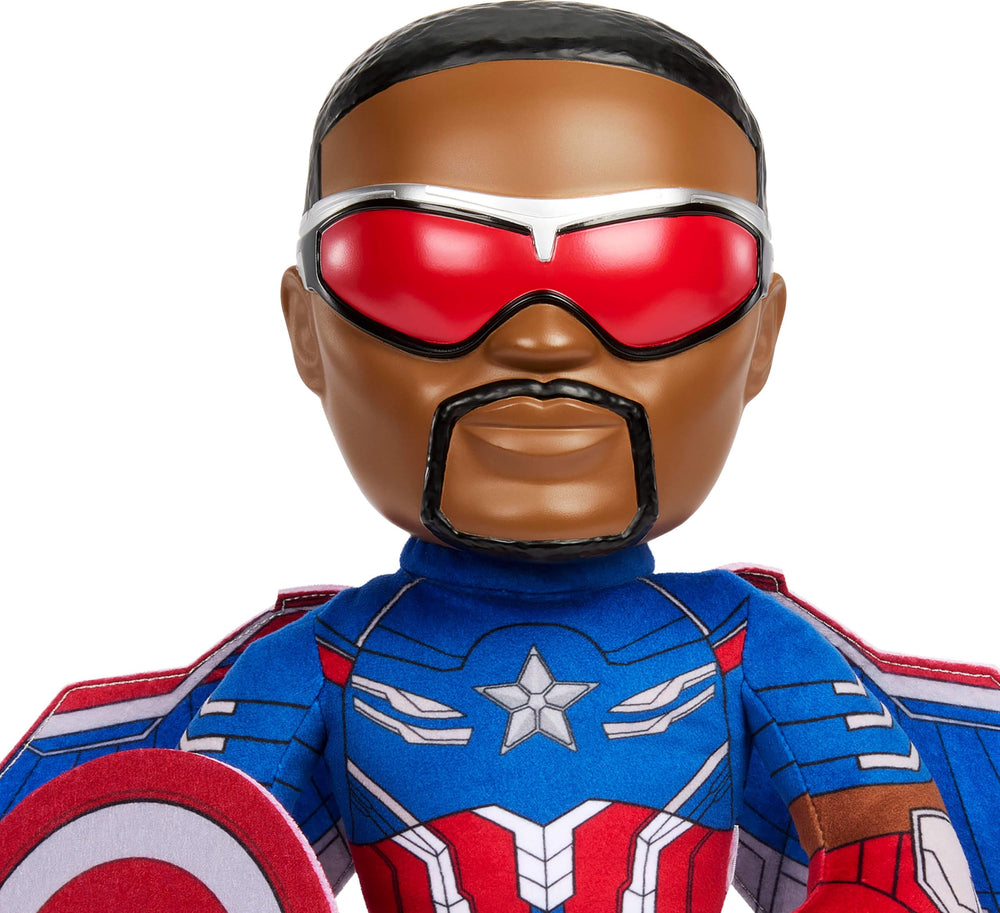 Mattel Captain America Brave New World plush stands 12 inches tall for easy display
