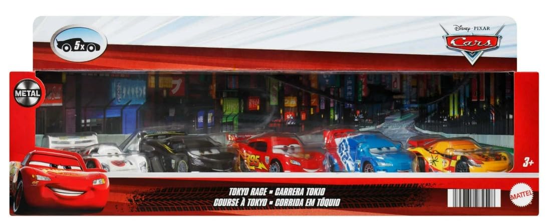 Mattel Cars 3 Tokyo Race 5 Pack Lightning McQueen with racing wheels for imaginative play