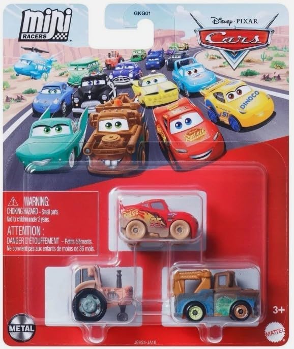 Mattel Cars Mini Racers: Goin Tractor Tippin, durable die-cast toy for on-the-go play and collection.