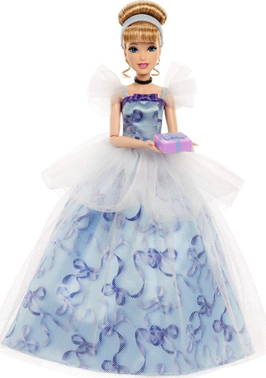 Mattel Cinderella doll with gift box accessory inspires birthday storytelling.