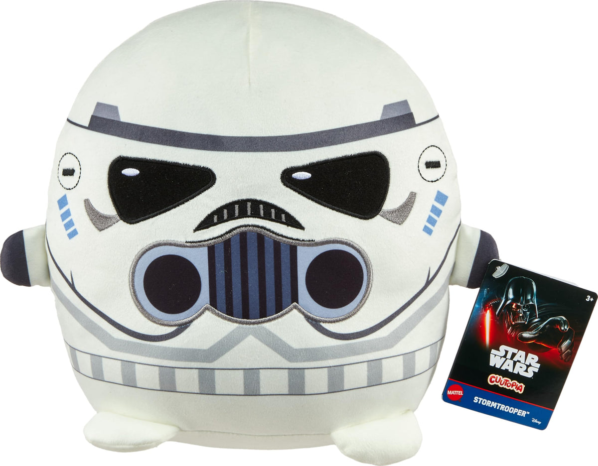 Mattel Cuutopia Stormtrooper plush pillow ultra-soft for cozy hugs and imaginative play