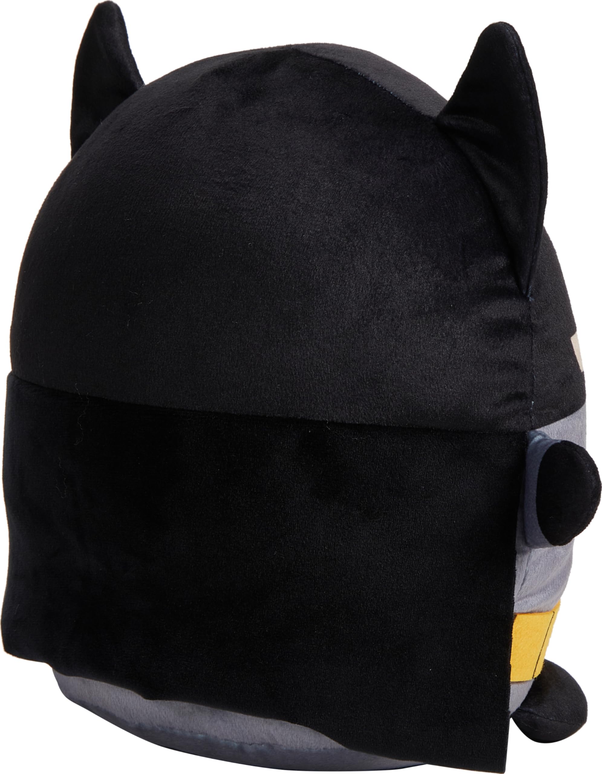 Mattel Cuutopia Batman plush toy fabric close-up, soft textures invite gentle squeezes