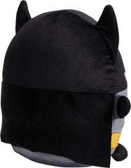 Mattel Cuutopia Batman plush toy fabric close-up, soft textures invite gentle squeezes