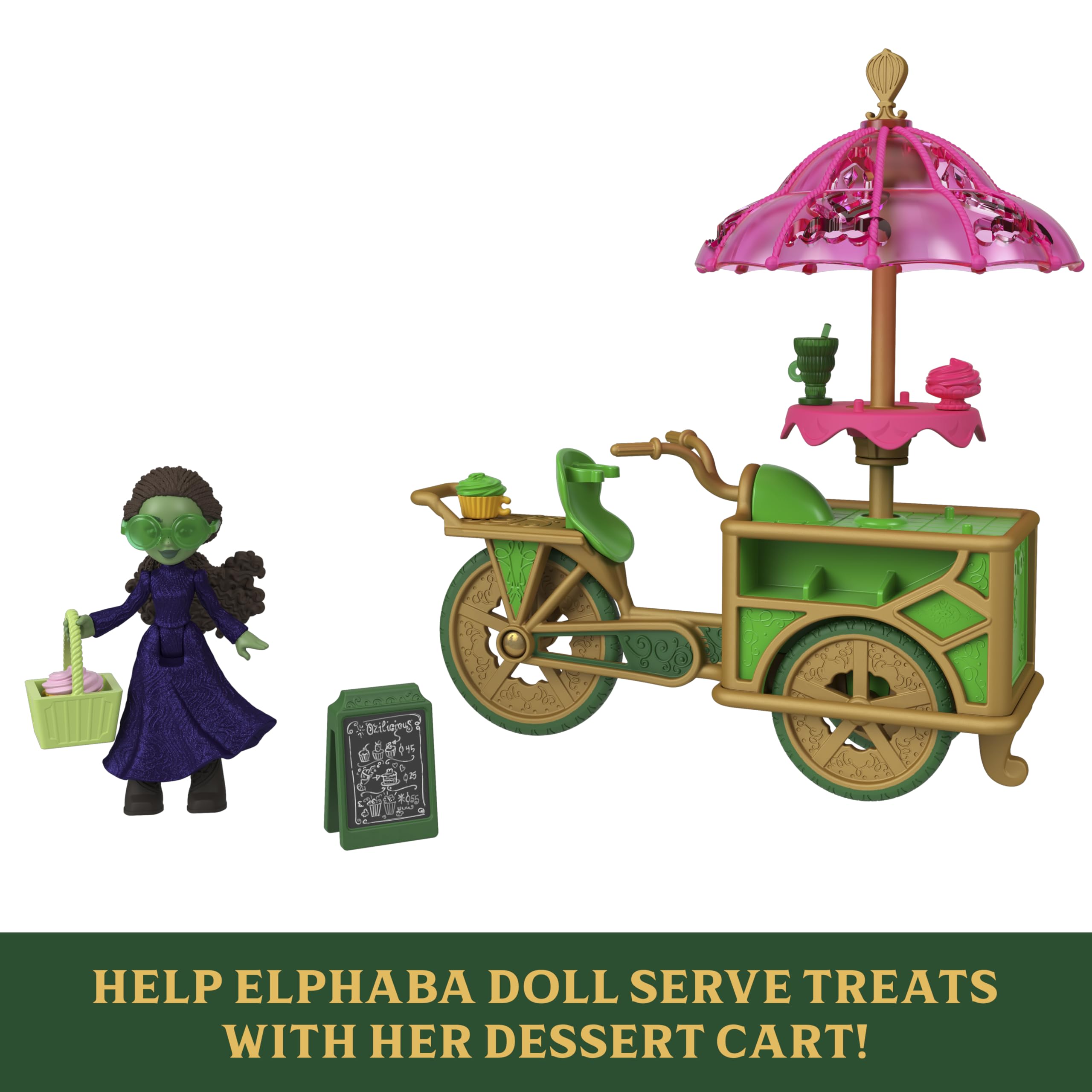 Mattel dessert cart shelves keep treats organized during pretend meals