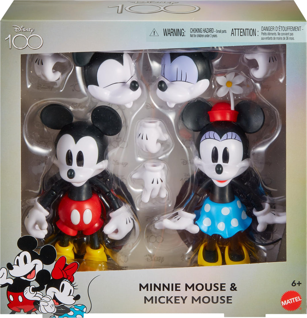 Mattel Disney 100 Mickey figure posing with stand for easy display