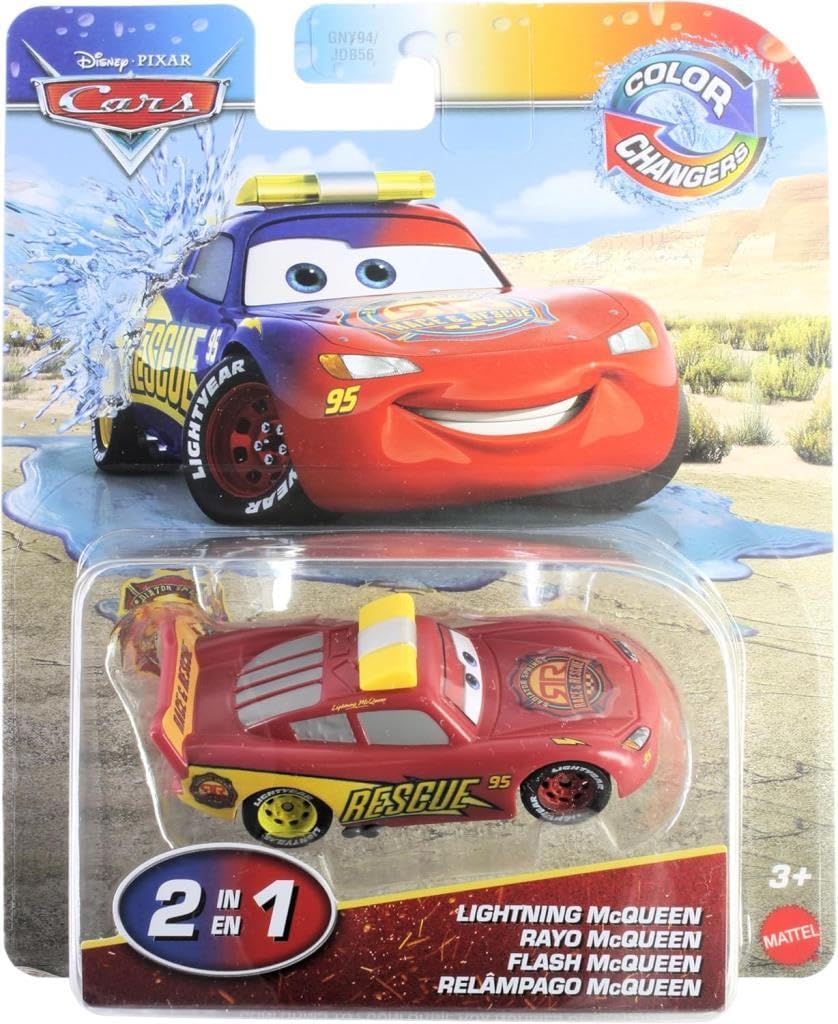 Mattel Disney Cars Color Changers Lightning McQueen dunked in warm water to reveal color shift