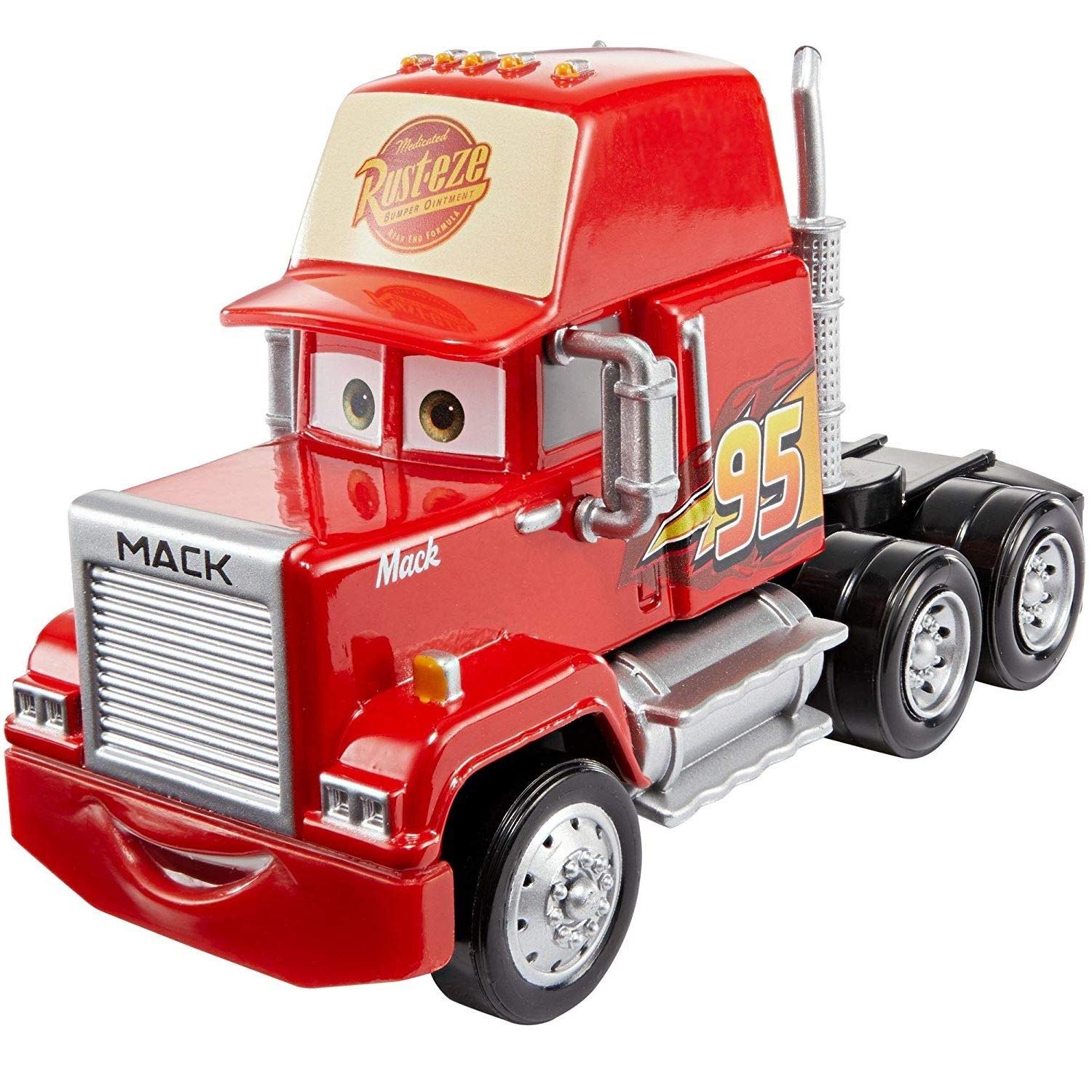 Mattel Disney Cars Deluxe Mack front view, 1-55 scale for imaginative play