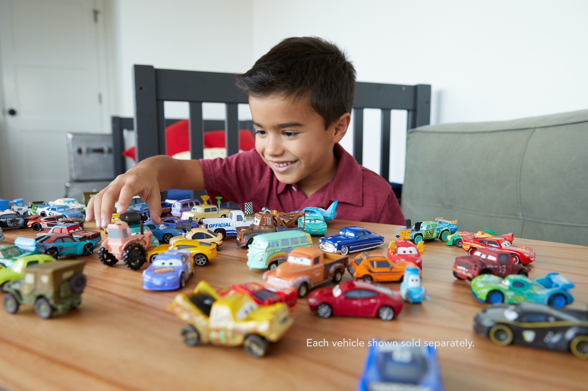 Mattel Disney Cars Deluxe Mack side view, vivid colors and moving wheels for action