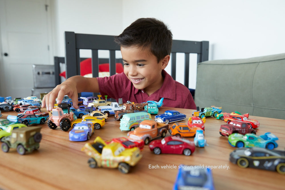 Mattel Disney Cars Deluxe Mack side view, vivid colors and moving wheels for action