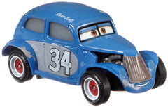 Mattel Disney Cars Heyday River Scott die-cast vehicle close-up emphasizes detailed character styling for collectors