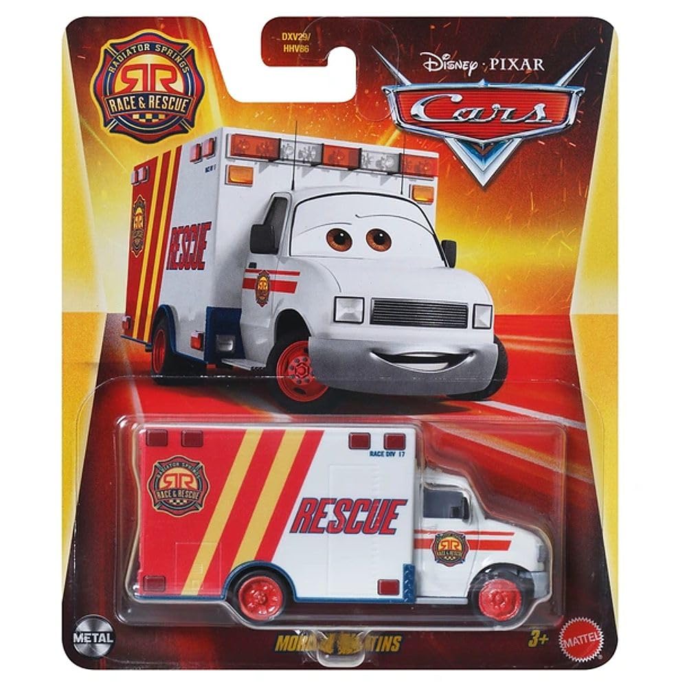 Mattel Disney Cars Morgan Martins ambulance front view for immersive storytelling
