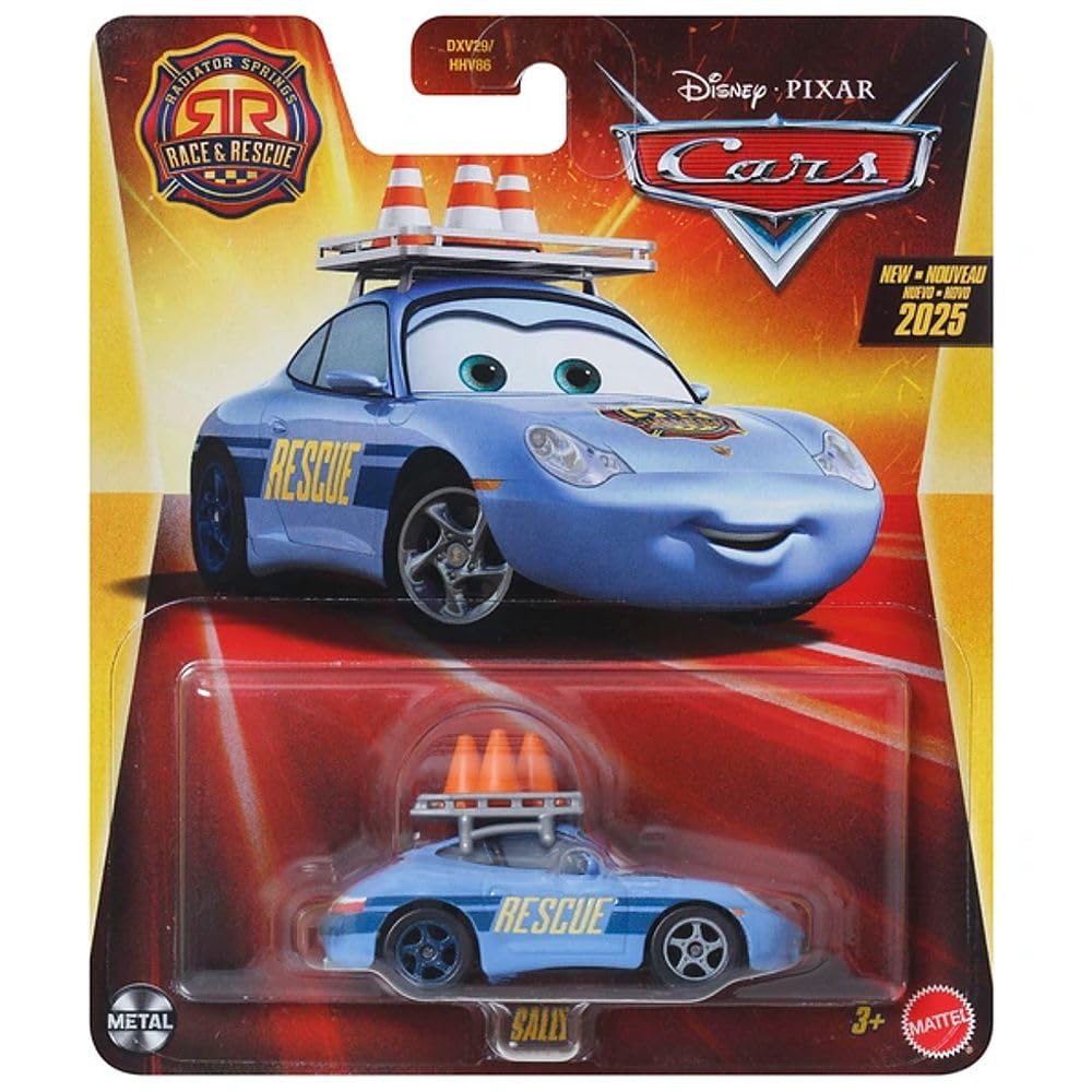 Mattel Disney Cars Sally diecast on track for imaginative racing play
